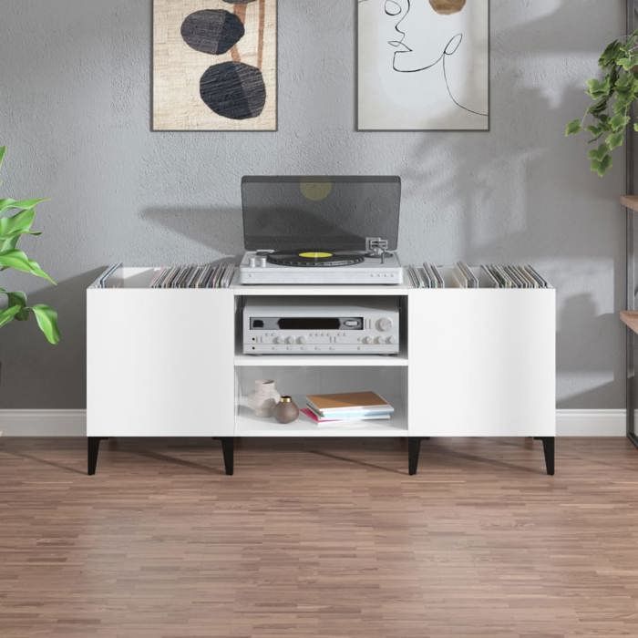 VidaXL Armoire à Disques, Armoire Latérale avec Rangement, Meuble pour Tourne-Disque, Buffet de Salon, Industriel, Maison 831933