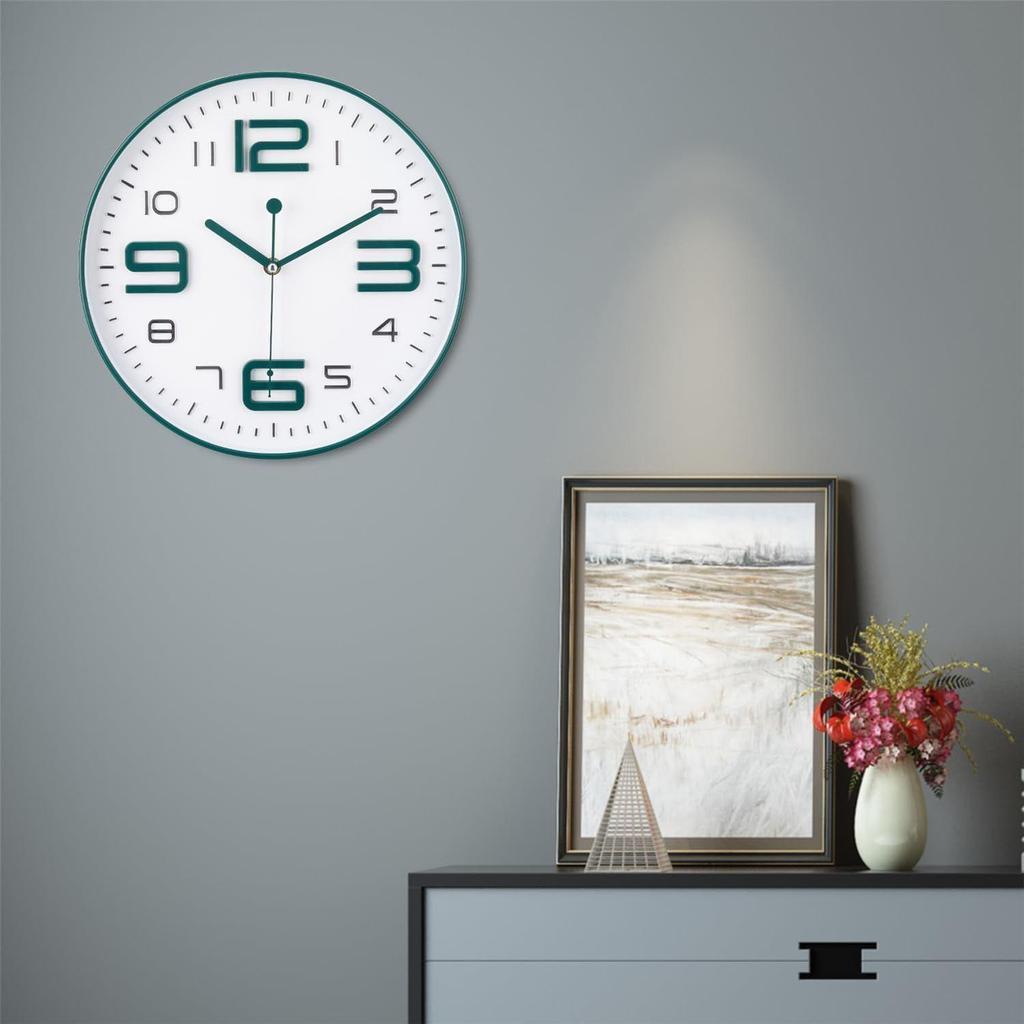 Wall Clock 12" Silent Quartz Decorative Latest Wall Clock Non-Ticking Classic Clock Battery Operated Round Easy To Read