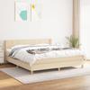 3130286 vidaXL Divan Bed with Mattress Cream 160x200 Cm Fabric