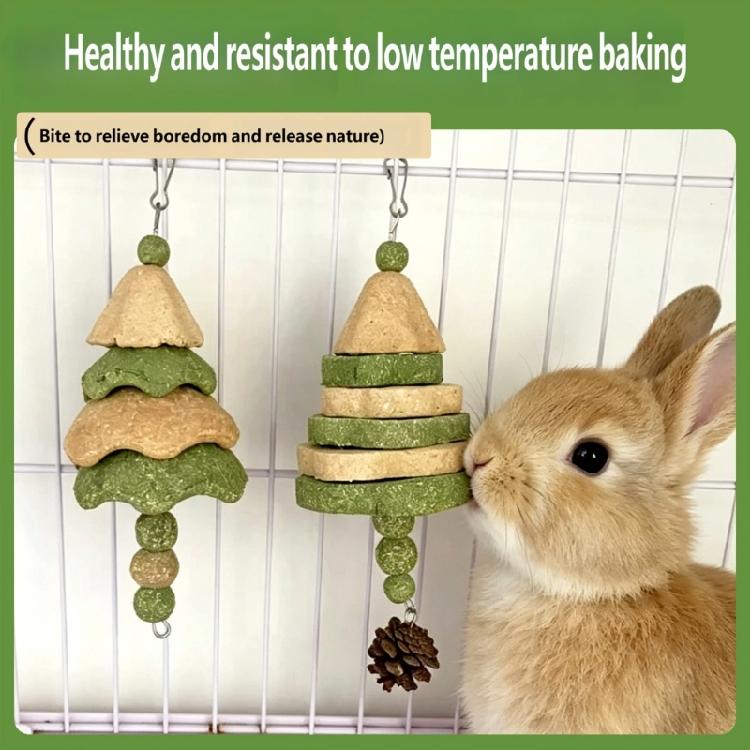Timothy Alfalfa Pet Cage Enrichment Toy for Rabbits and Hamsters, Small Animal Hanging String for Daily Chew and Mental Stimulation