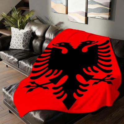 Nation Flag A Albania Blanket For Sofa Office Bed Plane Travel Sleep Read Relax Camping Soft And Warm