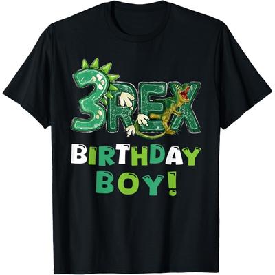 Three Rex 3rd Birthday Third Dinosaur 3 Year Old T-Shirt