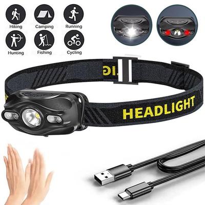 LED-Induktionsscheinwerfer, Camping-Laterne, wasserdicht, induktiv, am Kopf montierte Taschenlampe, zum Aufladen zum Wandern, Angeln