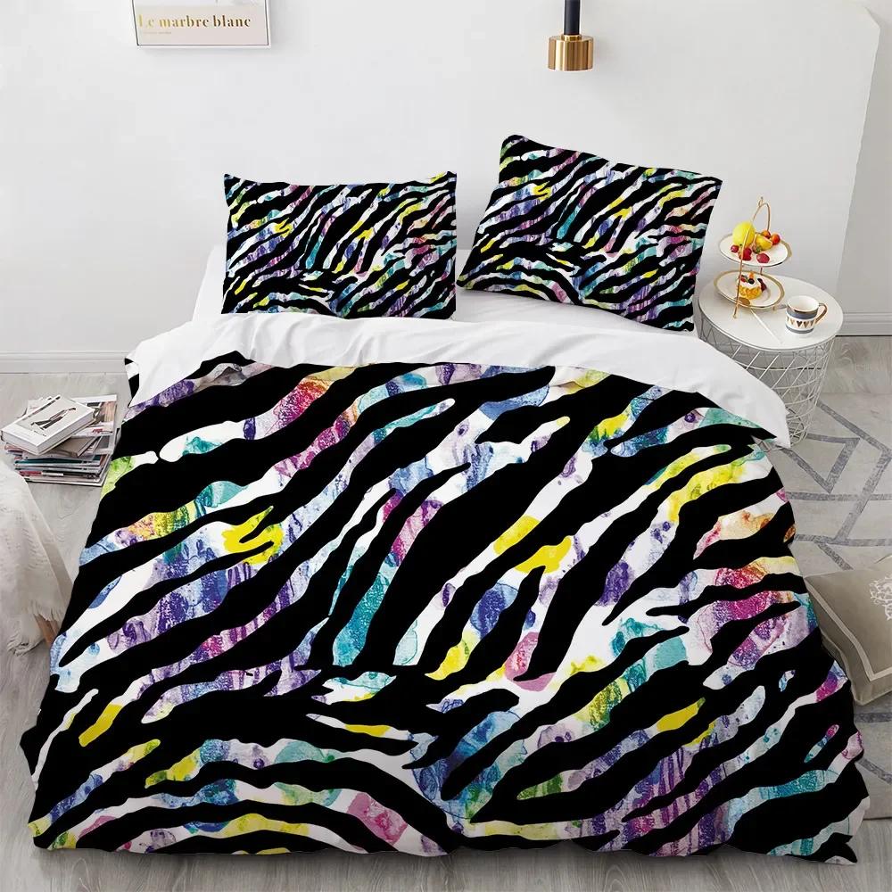 Comforter 3D Print Animal Skin Bedding Sets Queen Set King Sze Leopard Home Textile 100% Polyester Duvet&2Pcs