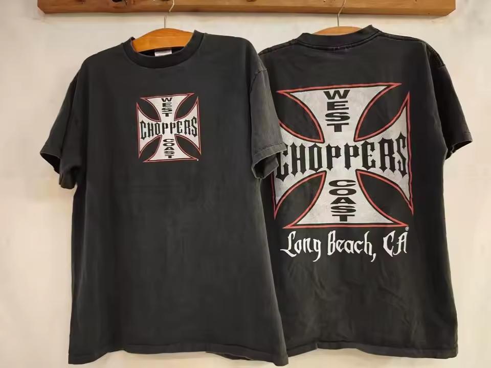 Vintage West Coast Choppers Maltese Cross Graphic Tee Cotton Mens Womens T shirt Summer Streetwear