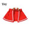 Pet Christmas Cape with Bow, Red Cloak for Small Medium Dogs & Cats, Dog Holiday Outfit White Wavy Trim, Festive Costume Apparel Pets