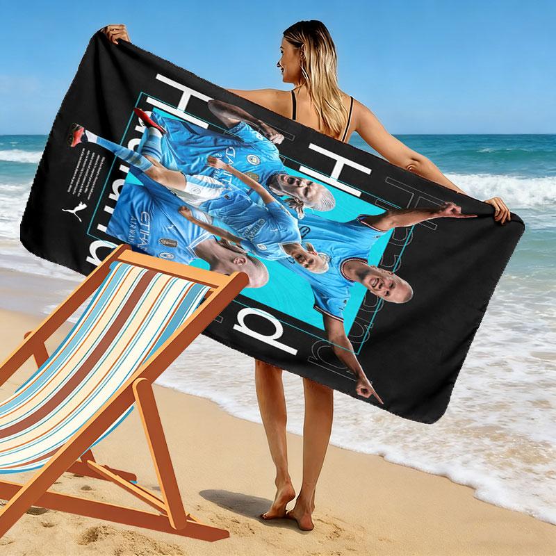 Asciugamano da Spiaggia Stampa Haaland Spirit, Asciugamano Grande Morbido ad Asciugatura Rapida per Spiaggia Campeggio Nuoto