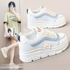 [Customized] W3658 New Mesh Little White Shoes 2025 Summer Hollow Inner Height Increase Thick Sole Student Versatile