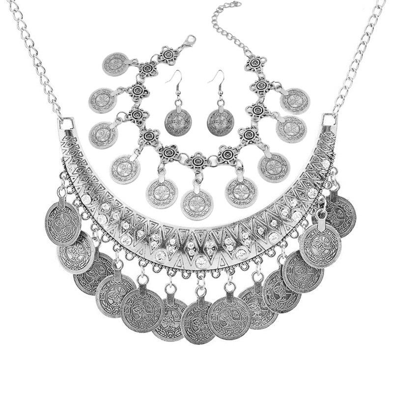 

Retro Gold Coin Necklace Coin Collarbone Chain Ethnic Style Travel Jewelry Jewelry Film And Television Accessories