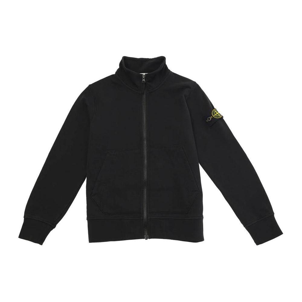Stone Island Kids Zip Collar Loose Fit Long Sleeve Sweatshirt Kids sweatshirt Black 801662640-V0029