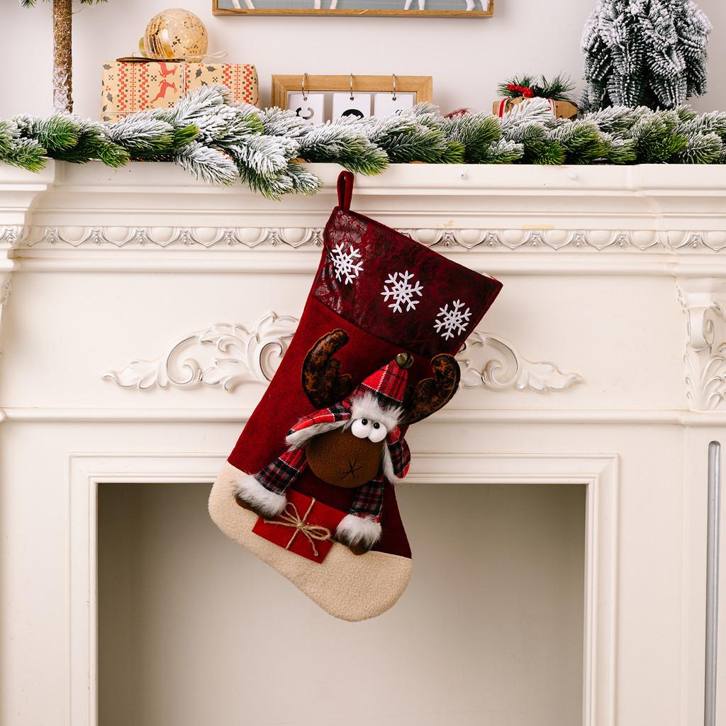 Festive Christmas Stockings Featuring Charming Reindeer Design For Decor Seasonal