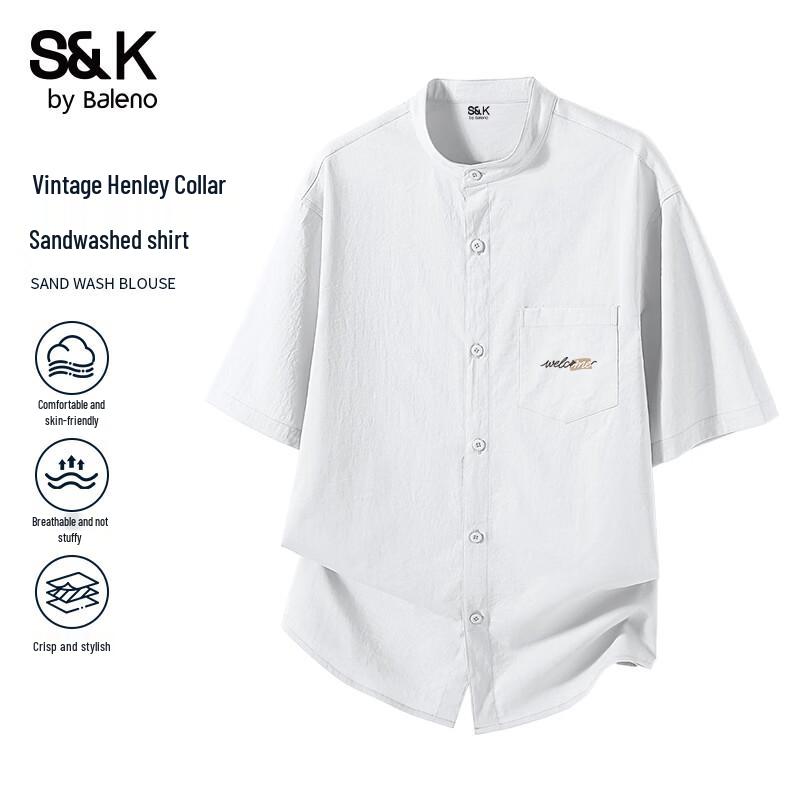 Baleno S&K Series Men s Henley Collar Short Sleeve Shirt 3XL
