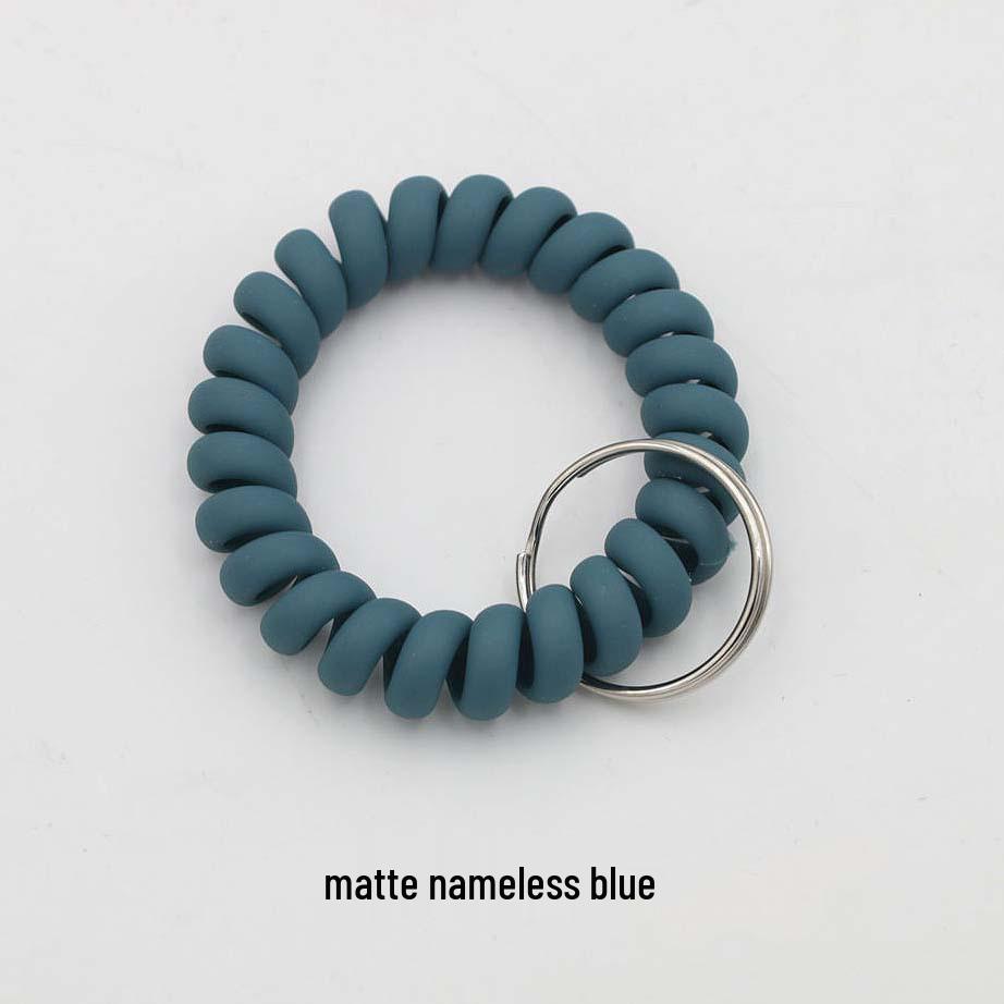 Matte Plastic Anti-Lost Spring Coil Cord Keychain and Hair Tie Bracelet