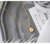 Gold Heart Letter Coin Necklace - Retro European American Style for Women