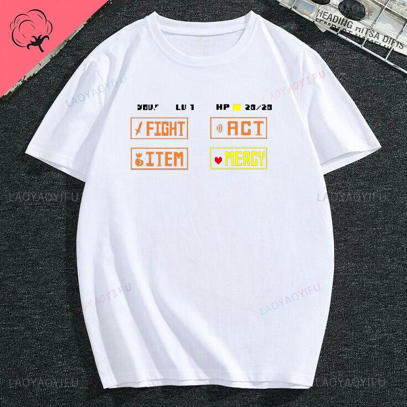 Undertale Game Graphic T Shirt for Unisex Sans and Papyrus Mettaton Flowey Tshirt Short Sleeve Tees Tops Tee Shirt Cotton TShirt