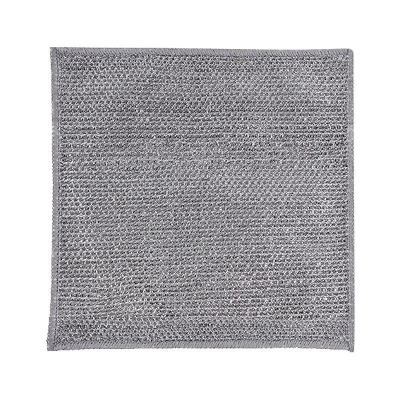 Silver Double-Sided Thick Dishwashing Cloth with Steel Wire for Non-Stick Oil Scouring Weight approx. 3.7g