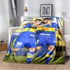 Everton De Viña Del Mar Football Club Player Collage Logo Print Soft Flannel Throw Blanket Blue Yellow Warm Sofa Bed Cover For Soccer Fans