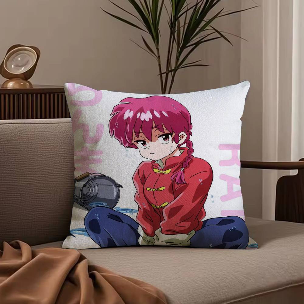 Мультяшная наволочка R-Ranma1 2 Противопылевой клещ Наволочка Невидимая молния шелковистый короткий плюш Чехол на подушку для дивана 30cmx30cm