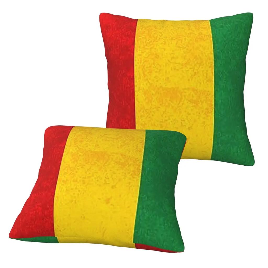 Jamaican Reggae Rasta Lion Jamaica Flag 2 Pcs Square Pillowcase Pillow Cover Cushion Throw Pillow For Home Car
