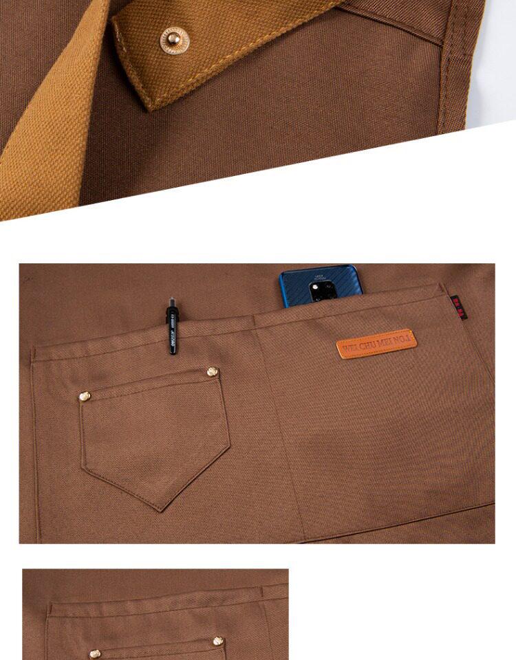 Custom Logo Waterproof Waist Apron for Milk Tea, Hot Pot, and Coffee Shop Staff