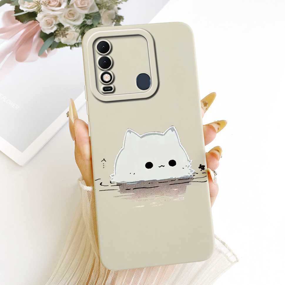 For Tecno Spark 8 Casing KG6 KG6k Love Flower Cover Soft Phone Case For Tecno Spark8 Spark 8 Silicone Protective Back Cover