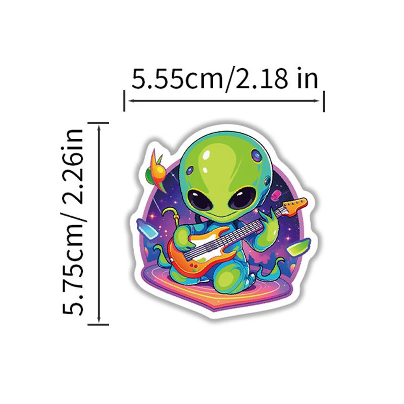 Top-Grade 50Pcs Superior-Grade Alien First-Class Stickers Collection Kit Top-Grade Funny High-Standard Cartoon Premium-Quality Vinyl First-Class