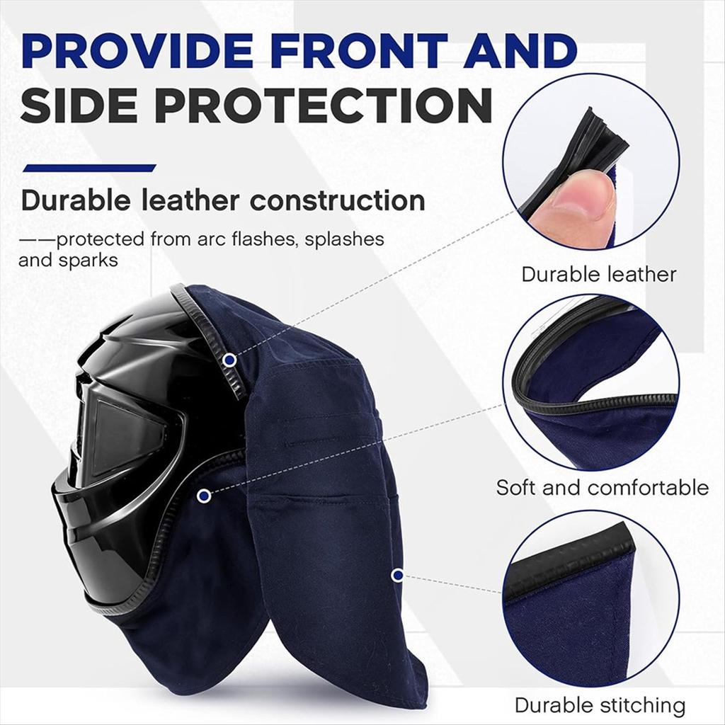 BHBL 2Pcs Welding-Helmet Cover and Helmet-Bib Set, Welding Accessories Fit Seal for Welding Neck Protection