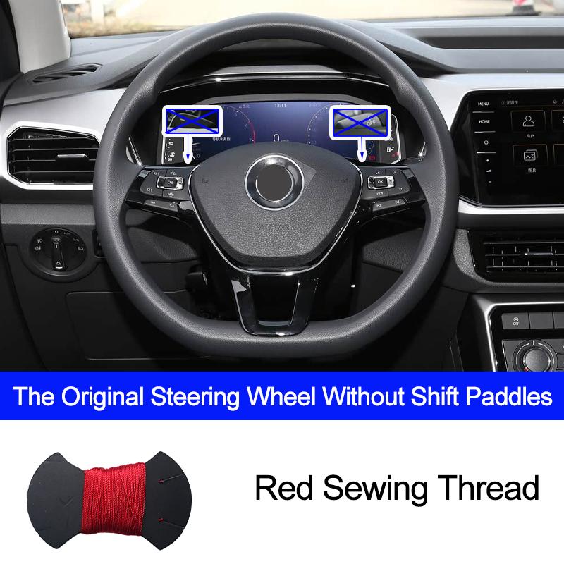 Hand Sewing Car Steering Wheel Cover Braid on the Steering wheel For Volkswagen Golf 7 Mk7 2012-2020 VW T-Cross 2018-2025 2025