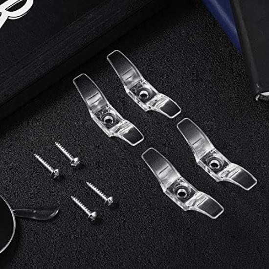 Jetec 12 Sets Window Blind Cord Cleats Safety Cord Cleats for Blinds with Screws Plastic Transparent for Home Office Window Curta Sun Shades Ropes