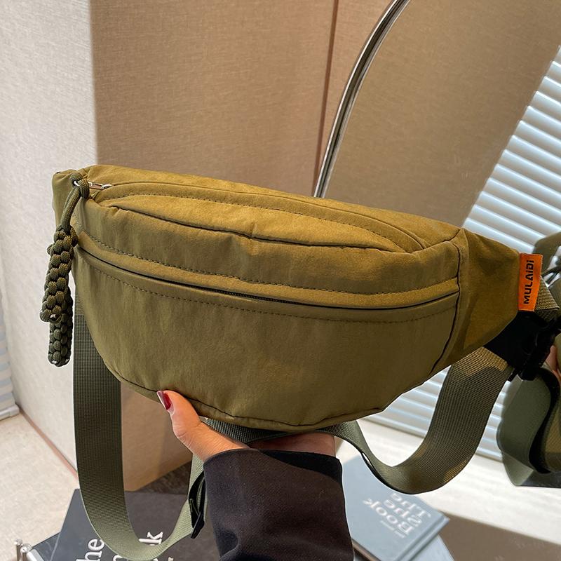 New Women's Crossbody Chest Bag Nyl Cloth Male Large Capacity Versatile Ins Waist Bags Casual Simple Travel Chest Bags