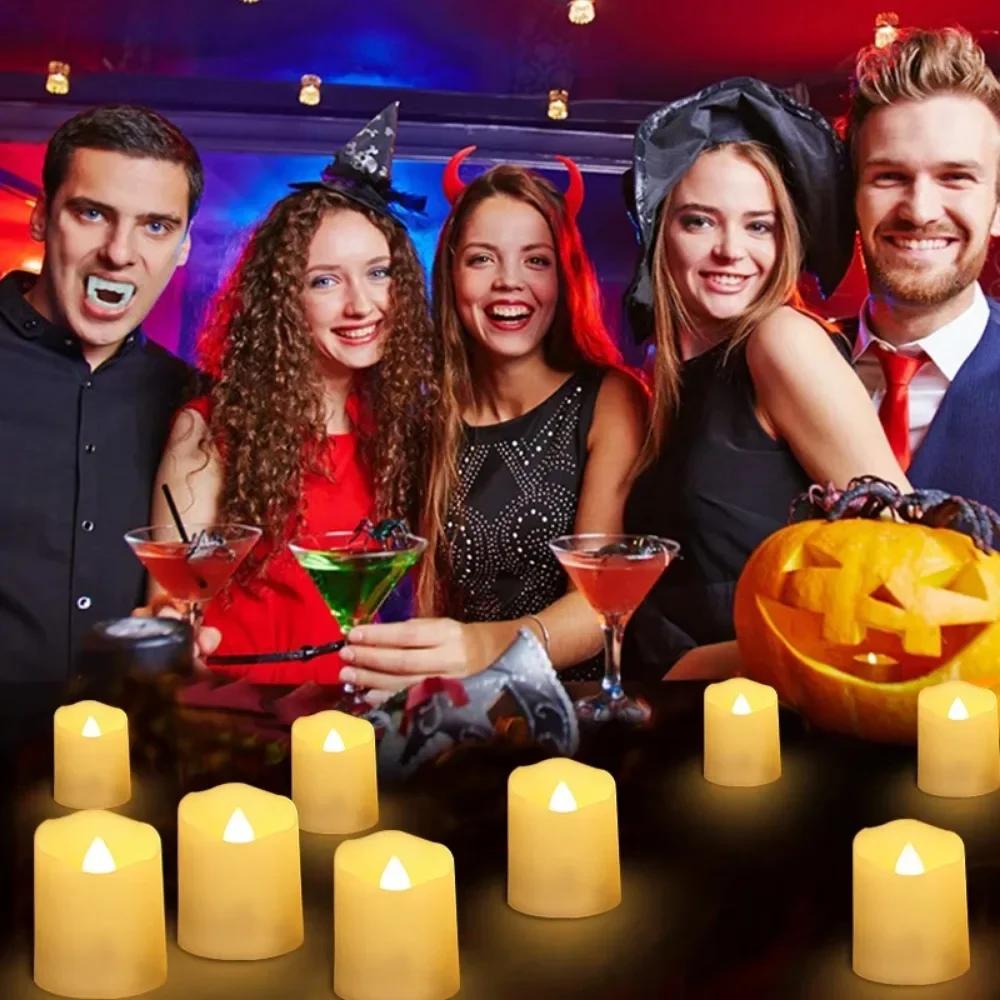 6 Pack USB Rechargeable Flameless Candles Flameless LED Votive Tea Light with Remote for Halloween Christmas Wedding Party Decor
