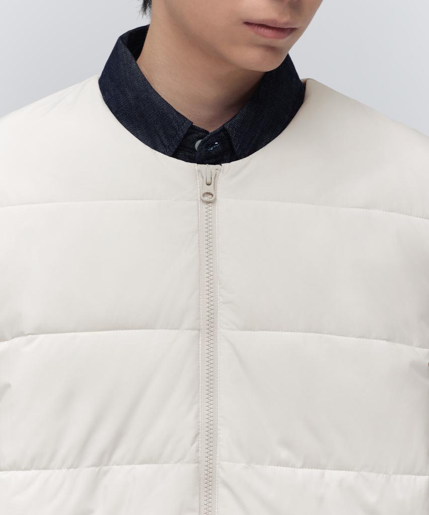 Musinsa Standard Daily Puffer Collarless Padded Jacket [Dusty Cream]