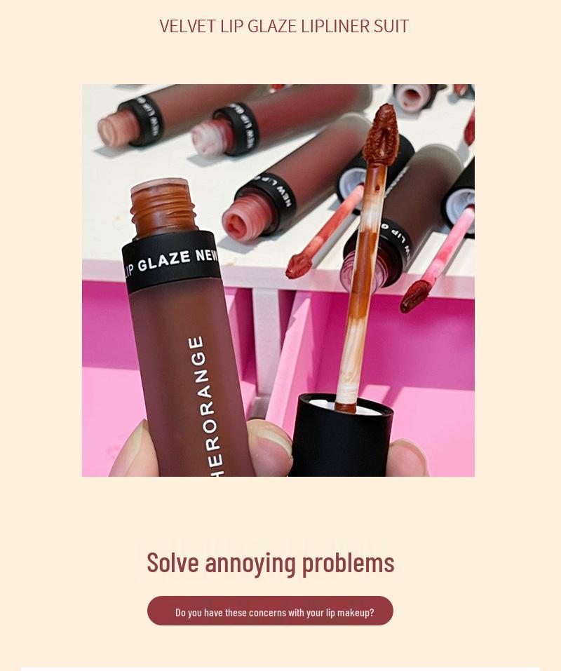 Frame Post Romantic Lip Mud Set - Soft Matte Velvet, Easy-Apply, Natural Whitening Lipstick