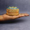 Putrika Traditional Haldi Multicolor Stone Kumkum Box|Puja Worship|Navratri Gift| Diwali Gift|