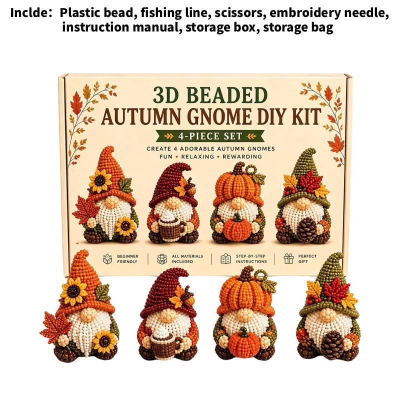 Diy 3d Bead Kit With Cartoon Gnome Figurines For Handmade Gift Creation