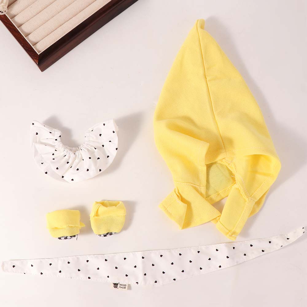 Elven Cloak 20cm Cotton Doll Clothes Skirt Yellow Hat Cute Doll Clothes with Shoes Cartoon Cotton Doll's Clothes Children's Gift