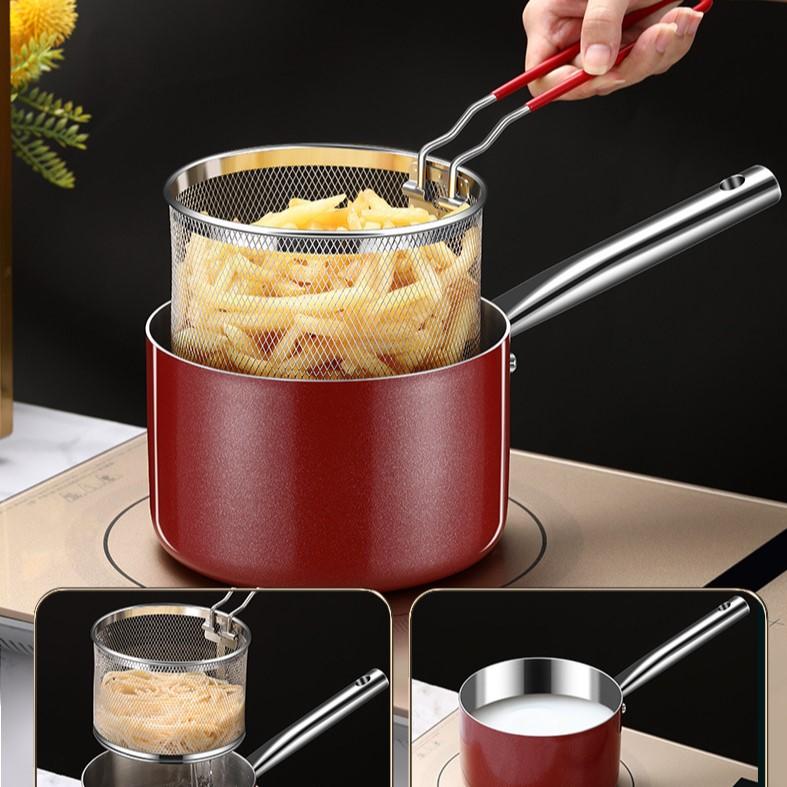 Frytkownica olejowa, stal nierdzewna 304, garnek do zupy z makaronem, garnek wielofunkcyjny, stal trójwarstwowa, frytkownica niepowlekana do użytku domowego