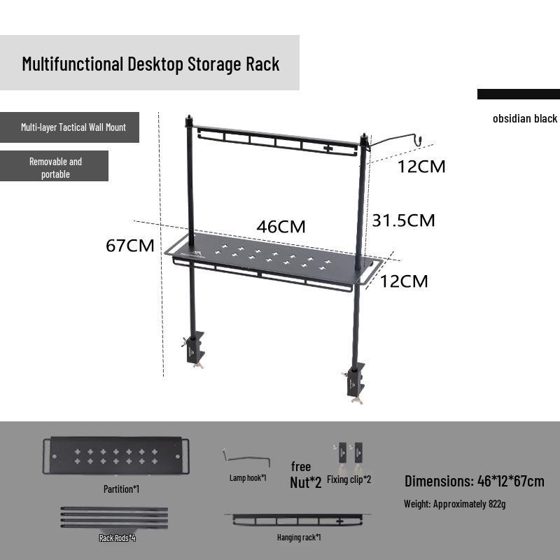 Mountain Guest Portable Folding Rack: Multifunctional Aluminum Desktop Organizer & Camping Lamp Holder
