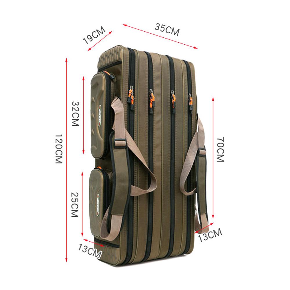 80cm/90cm/100cm/120cm Sacos para Cana de Pesca Impermeáveis 3/4 Camadas Estojo de Armazenamento para Carretilhas de Pesca Bolsa para Equipamentos e Iscas Mochila de Grande Capacidade