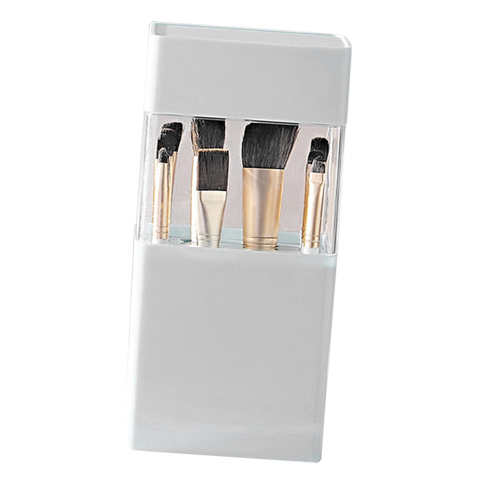 Makeup Brush Holder   with Transparent Lid Waterproof Large Capacity Cosmetic Brush Holder for Eyebrow Pencil