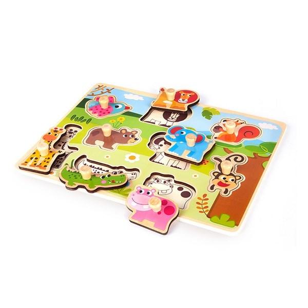 Tuccitoy Safari Tap Puzzle, 1, 9 bitar, Korea bästa småbarnspussel