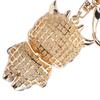 2Pcs Keychain Pendant Cartoon DiamondStudded Resin Small Cow Shape Metal Key   Decoration(White )