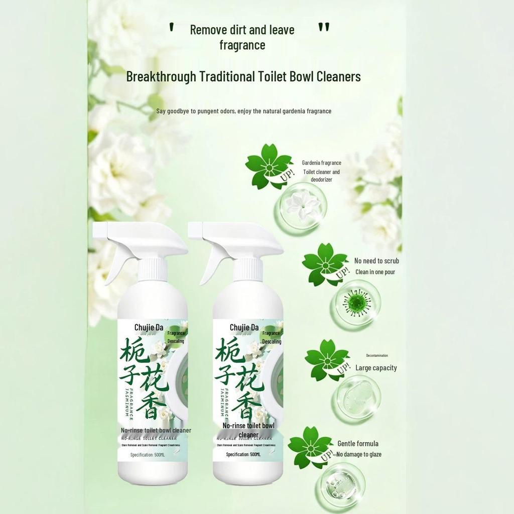 Gardenia Scent Toilet Bowl Cleaner: Strong Stain Remover, Yellow Stain Eliminator, Long-Lasting Freshness for Bathroom.