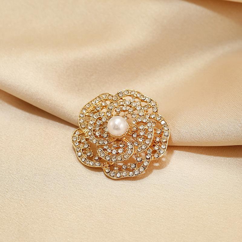 Pearl Flower High-end Rhinestone Brooch Brooch Brooch Pin Sweater Jacket Suit Clothes Accessories