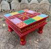 Hand Painted Wooden Chowki | Traditional Indian Pooja Bajot | Colorful Folk Art Decor