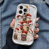Cute Christmas Cat Tree Phone Case for iPhone 17 16 15 14 13 12 11 Pro Max, Wavy Cream White Soft TPU Protective Cover