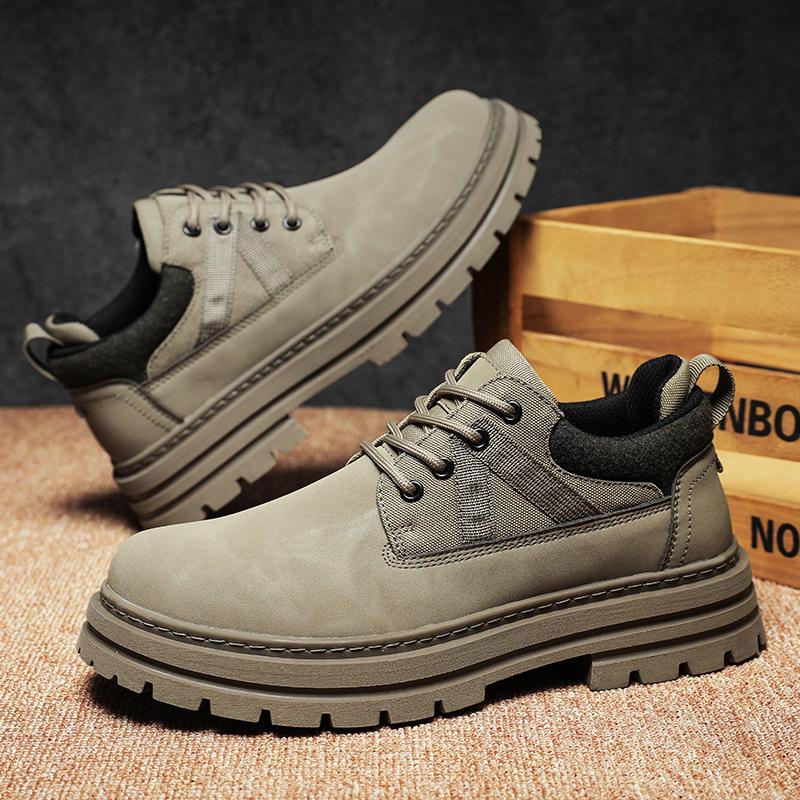 Fashion Handmade Mens Ankle Boots High Top Leather Shoes Outdoor Hiking Boots Sneakers Outdoor Anti Slip Botas Leisure Walk Man Footwear
