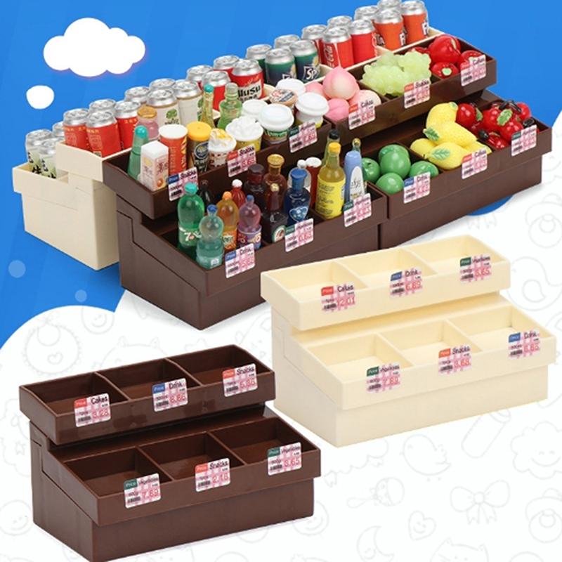 1 Set 1/12 Puppenhaus Miniatur Simulation Supermarkt Auslage Schrank Modell Dekoration Mini Brotständer Puppenzubehör Spielzeug