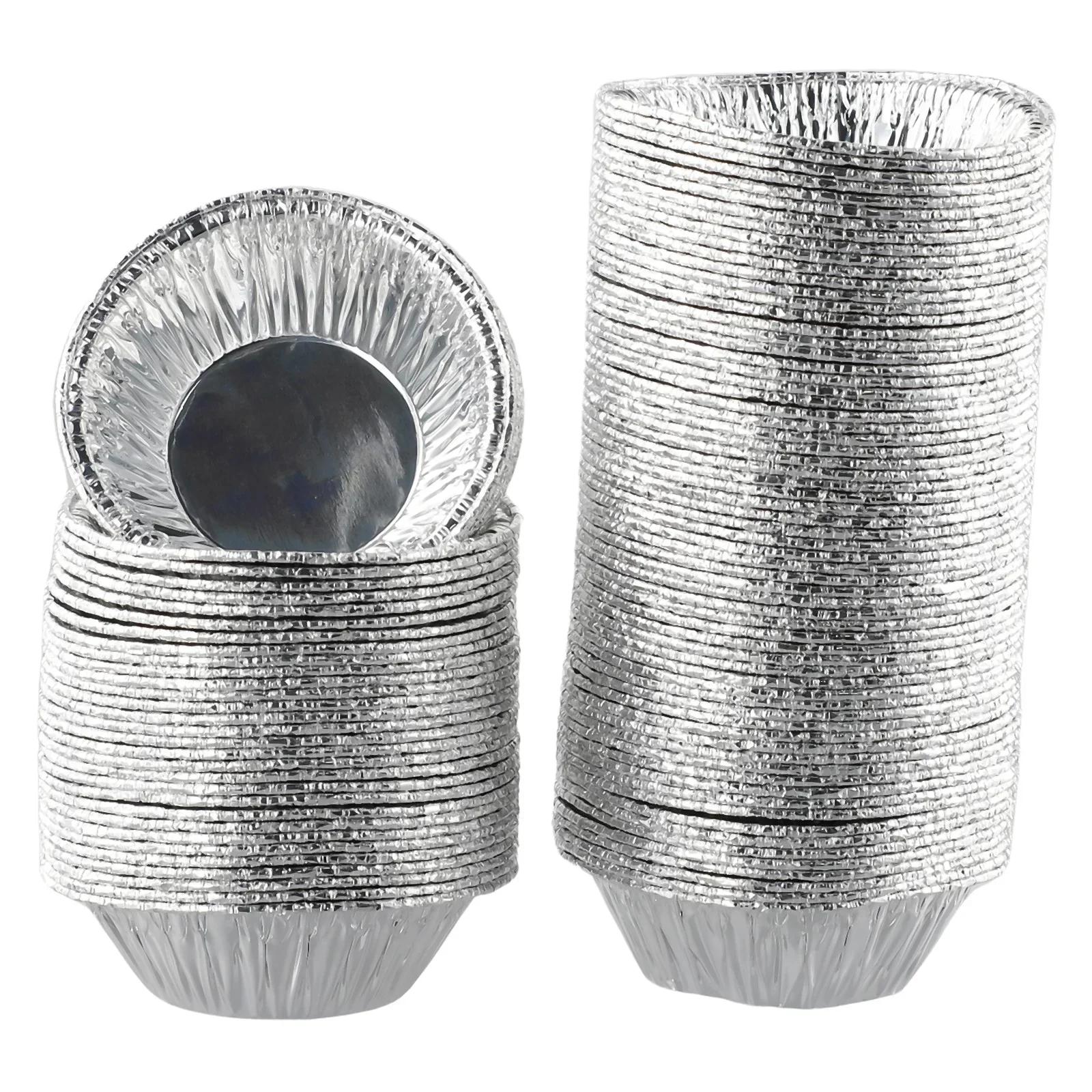 

Professional 100 Count Aluminum Foil Baking Cups Disposable Muffin Tart Pans for Pastry Desserts and Commercial Kitchen Use