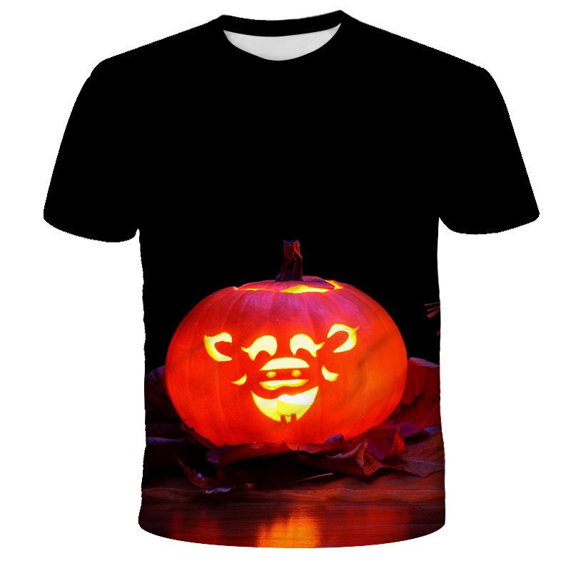 Summer Fashionable Comfortable Soft Children's Top Cartoon Pumpkin Series 3d Round Neck Short Sleeve Leisure Versatile Children's T-shirt